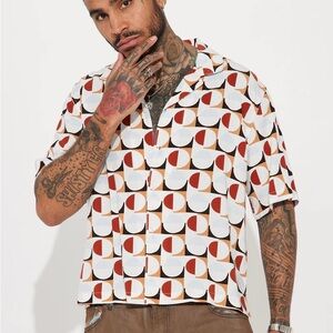 Geometric Men’s Button Down Shirt